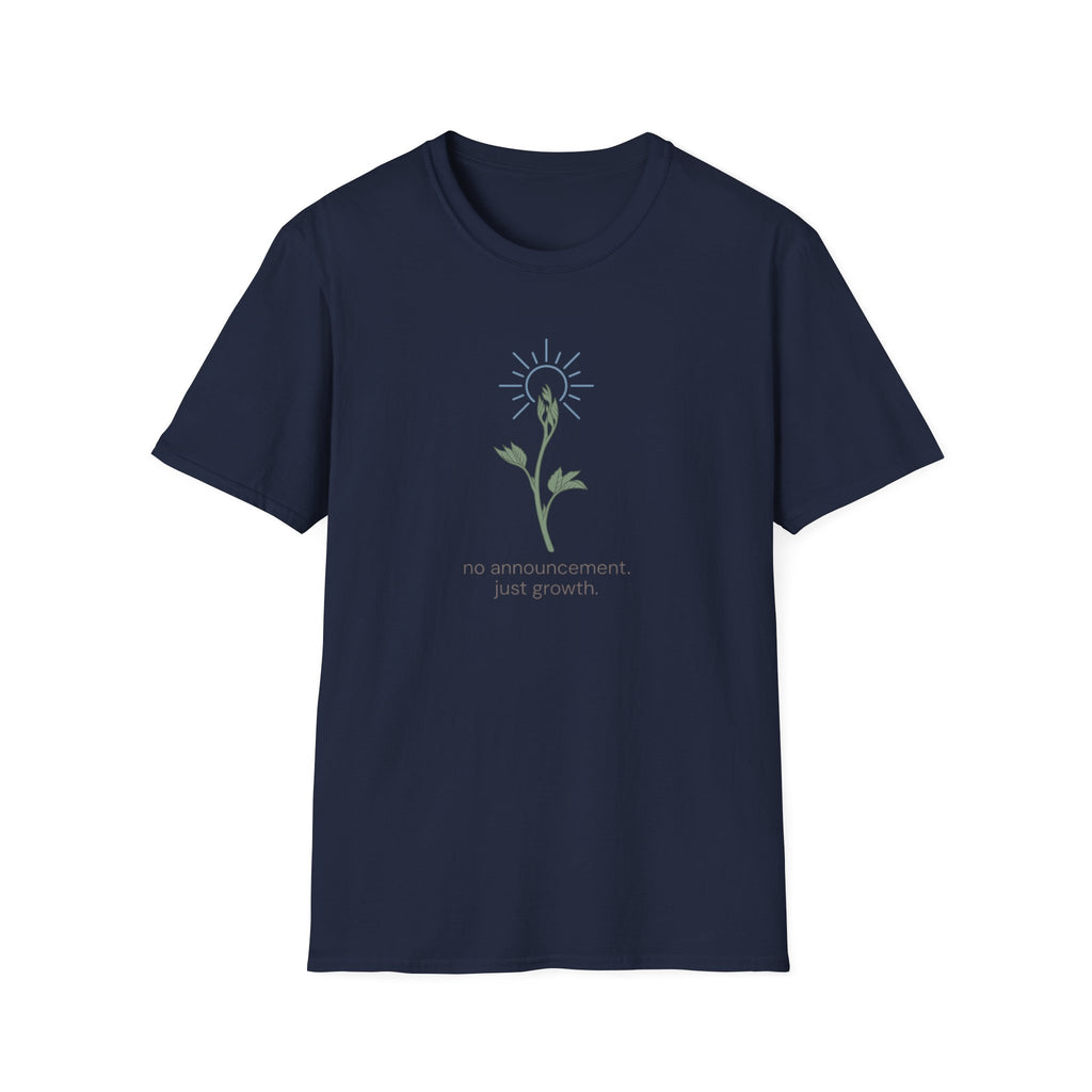 No Announcement Just Growth botanical t-shirt for women