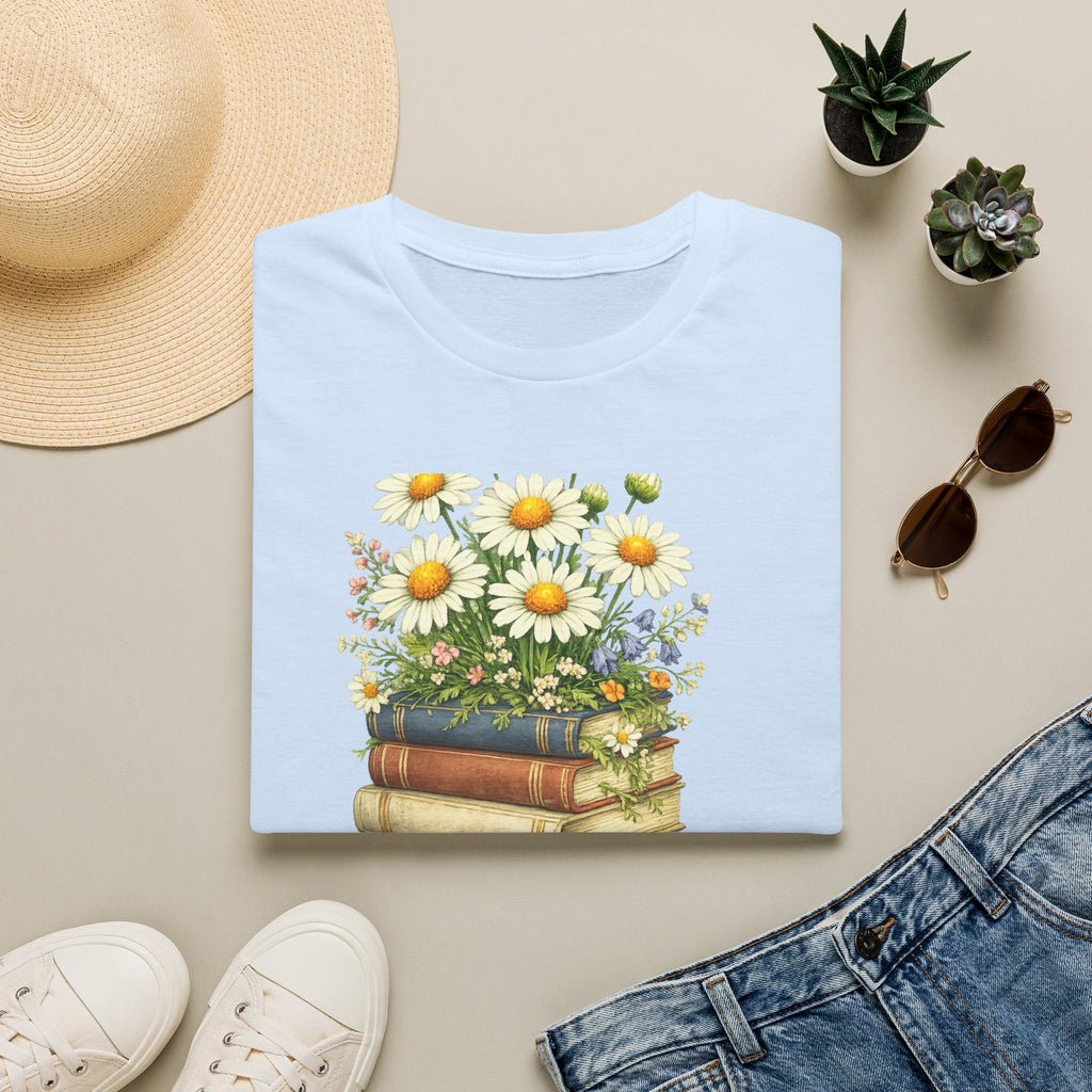 One More Chapter — Books and Wildflowers Botanical T-Shirt for Women
