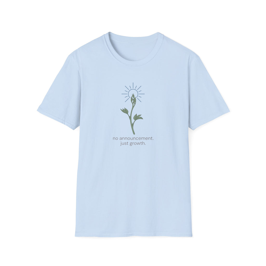 No Announcement Just Growth self-growth gift t-shirt for women