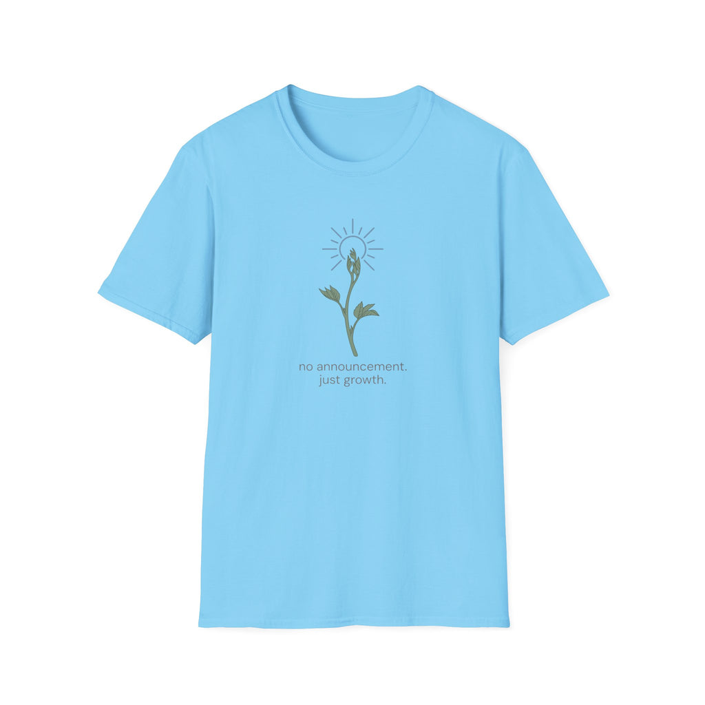 No Announcement Just Growth women's botanical t-shirt