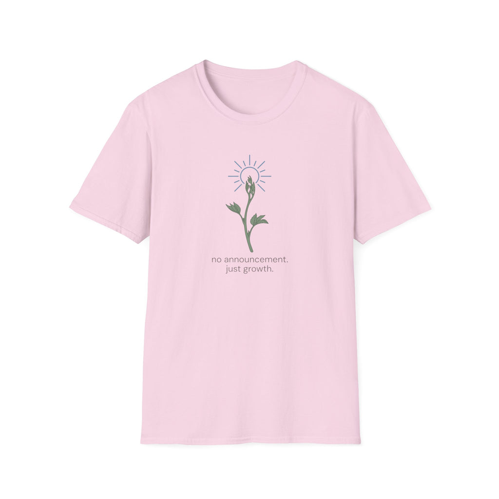No Announcement Just Growth soft meaningful women's graphic tee
