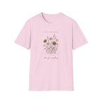 Still Growing Through Everything botanical t-shirt for women