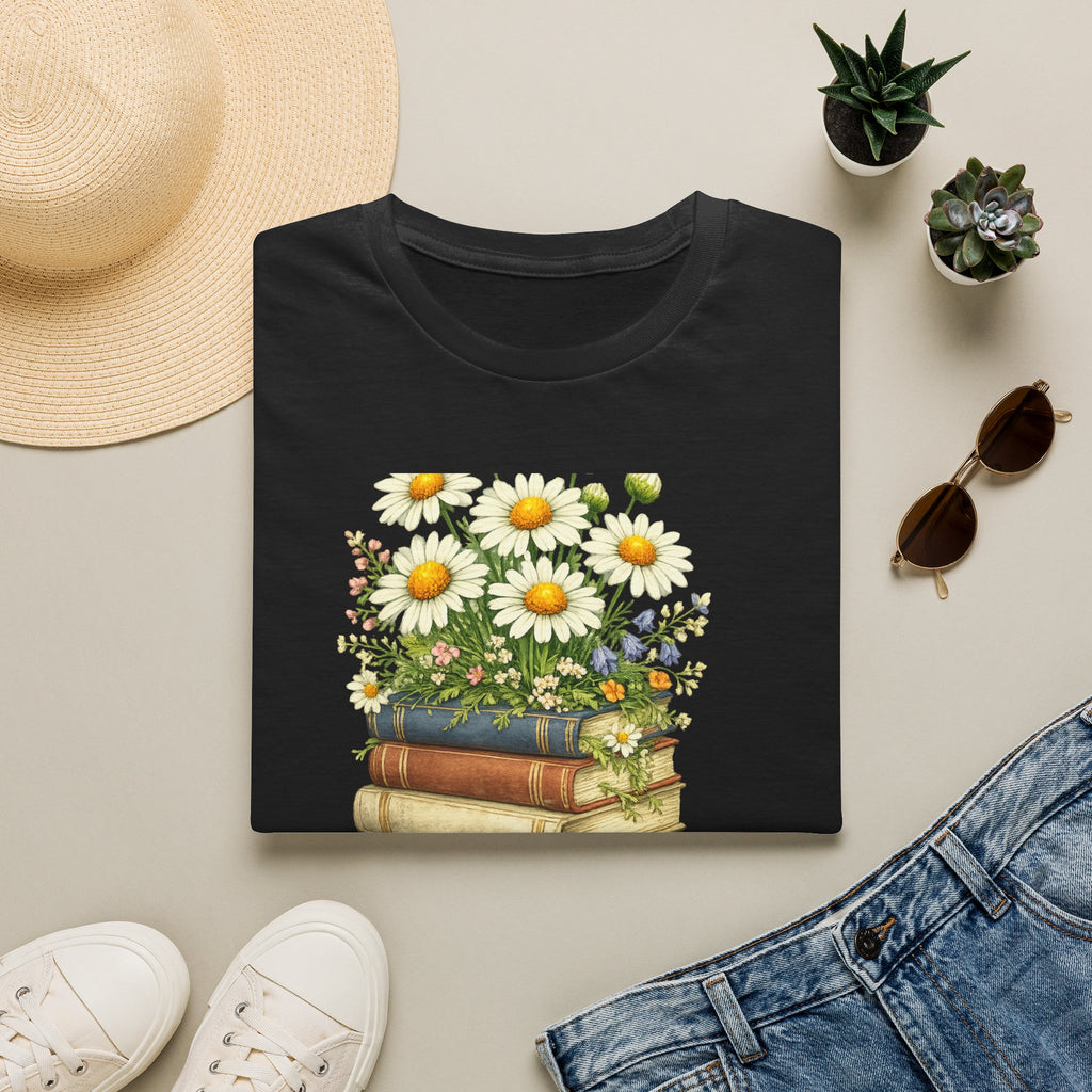 One More Chapter — Books and Wildflowers Botanical T-Shirt for Women