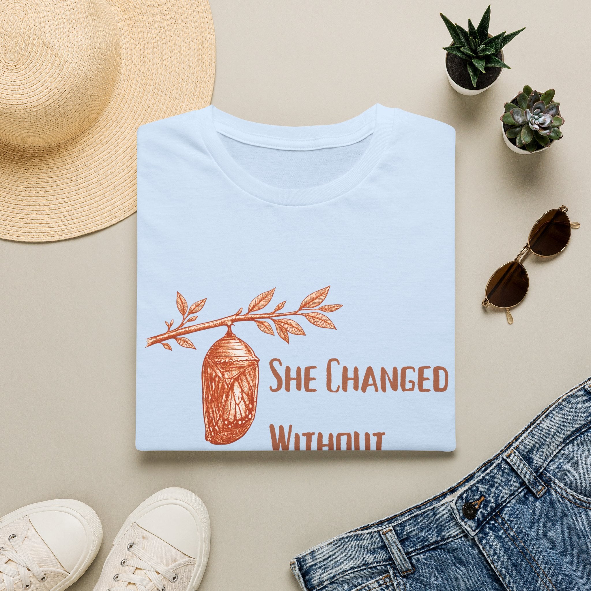 She Changed Without Permission — Chrysalis Botanical T-Shirt for Women
