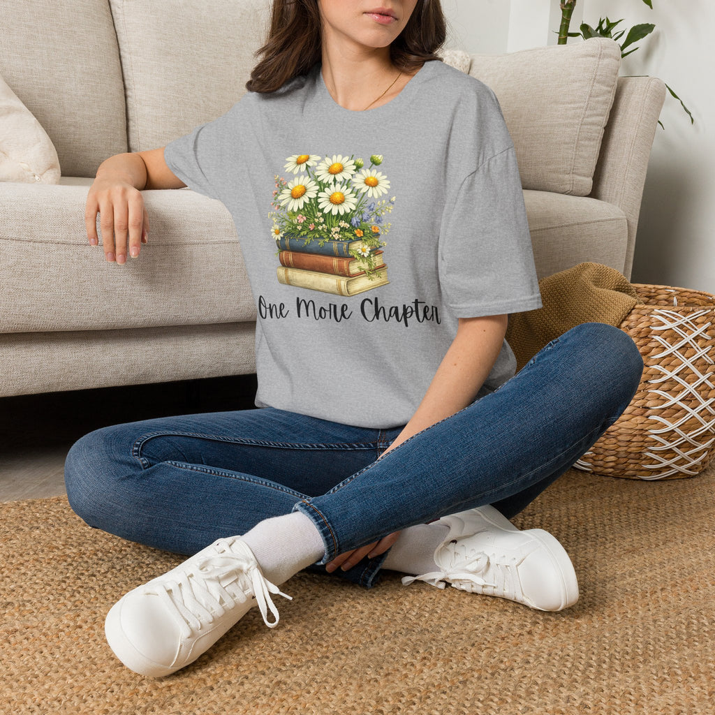 One More Chapter — Books and Wildflowers Botanical T-Shirt for Women