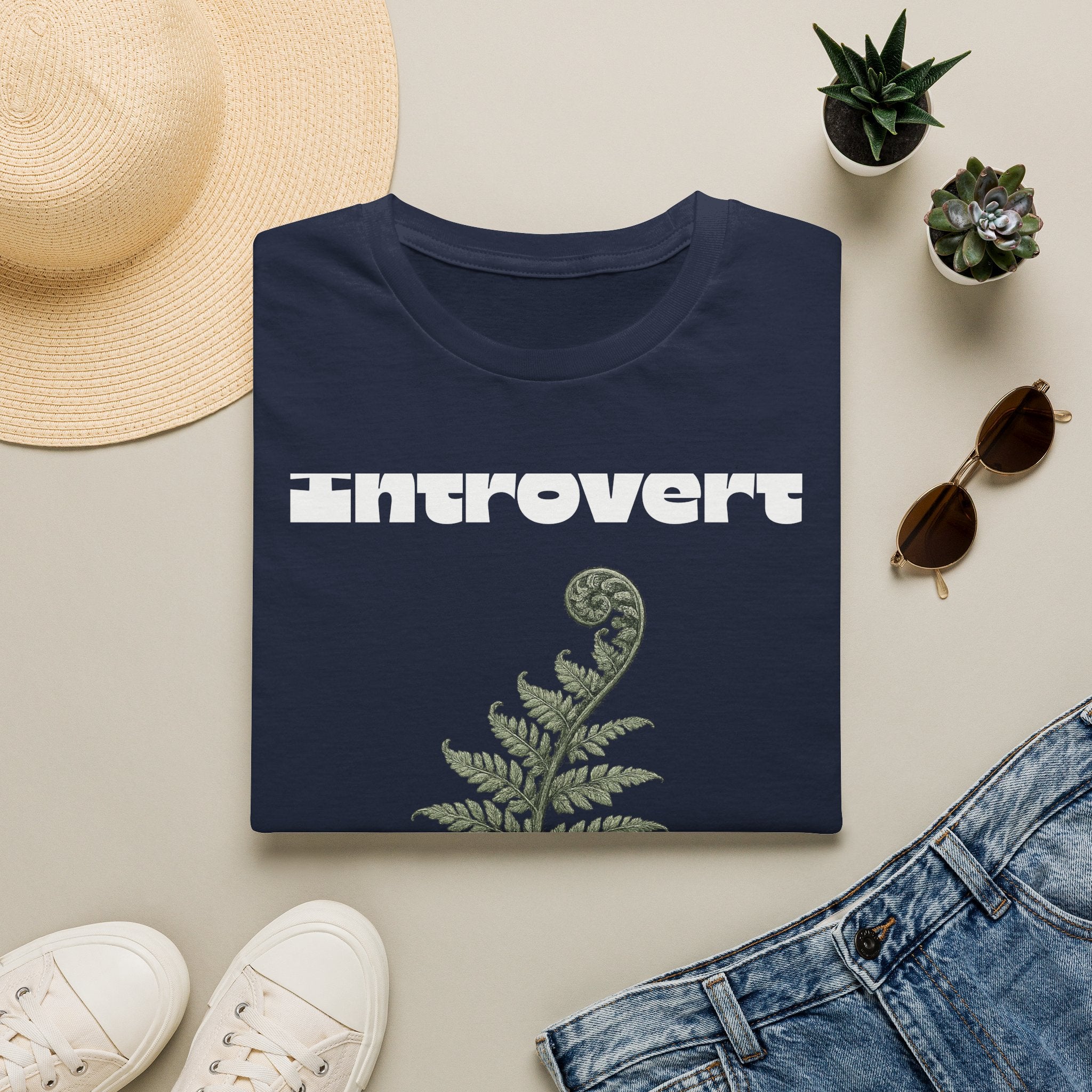 Introvert — Fern Botanical Graphic Tee for Women