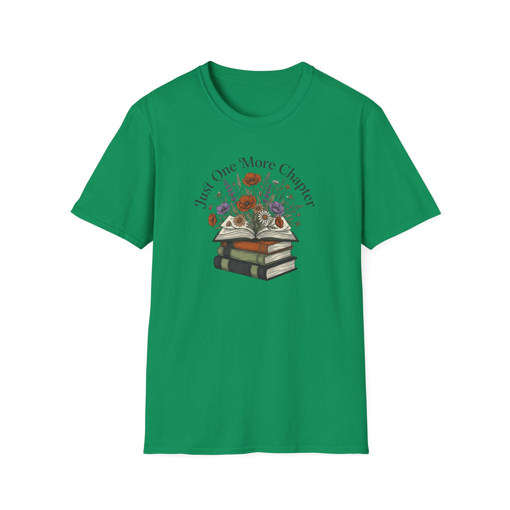 Just One More Chapter women's floral reading t-shirt