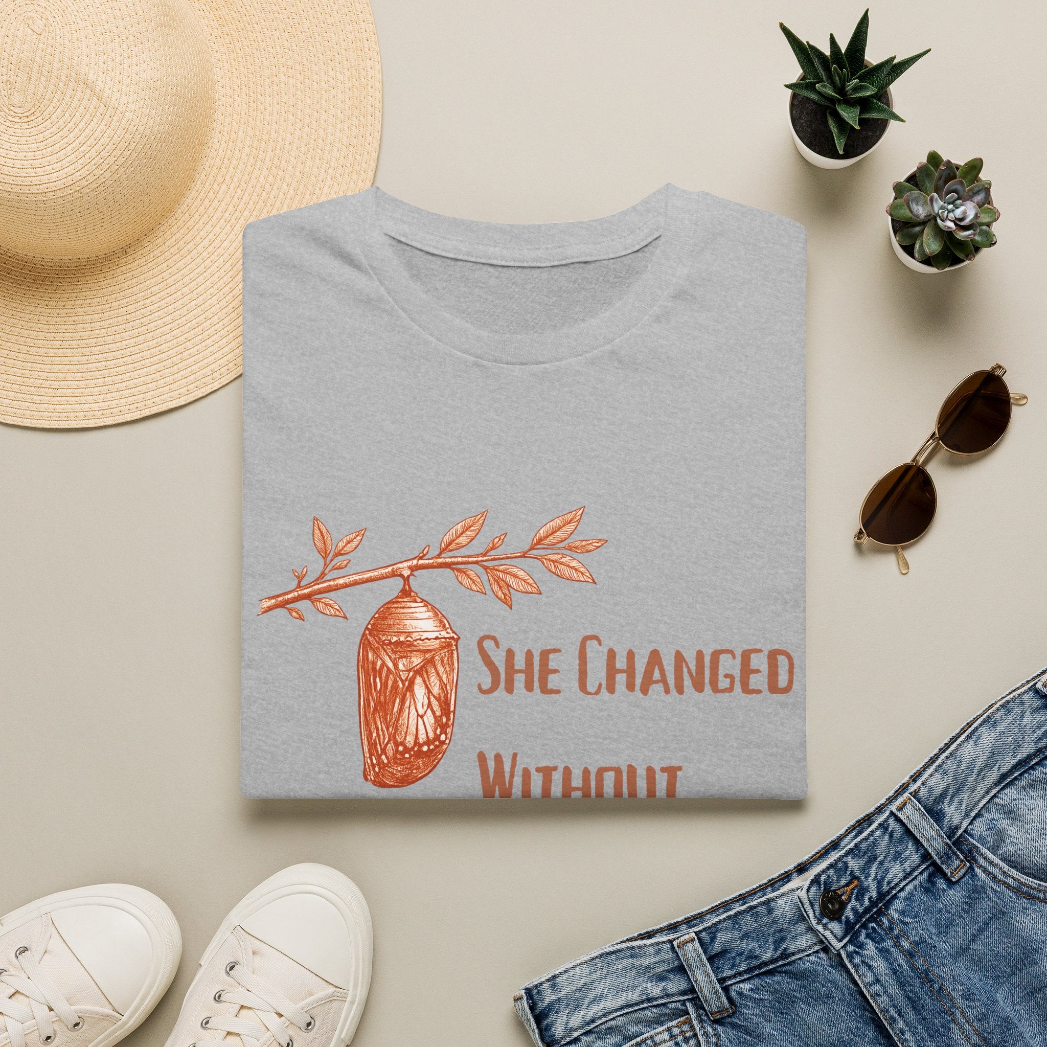 She Changed Without Permission — Chrysalis Botanical T-Shirt for Women