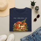 My Silence Is Not Emptiness — Mushroom Forest Botanical T-Shirt for Women