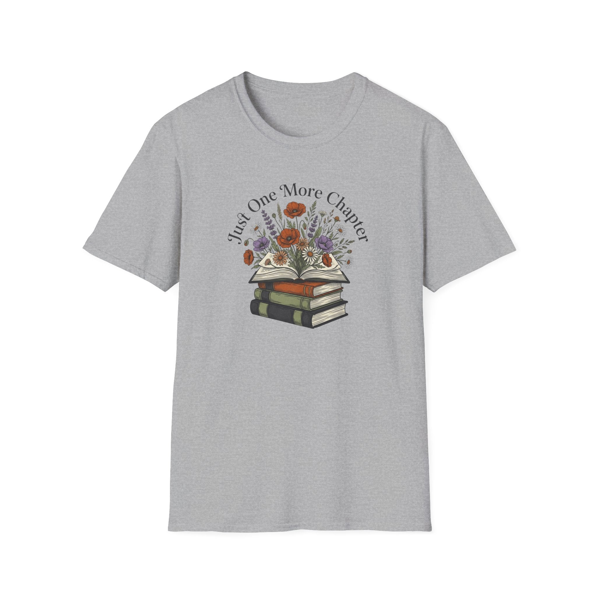 Just One More Chapter — Book Lover Floral T-Shirt