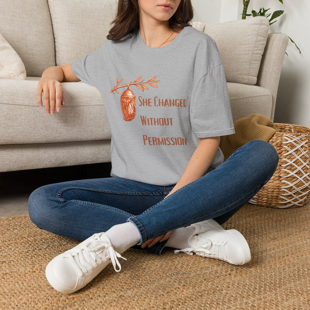 She Changed Without Permission — Chrysalis Botanical T-Shirt for Women