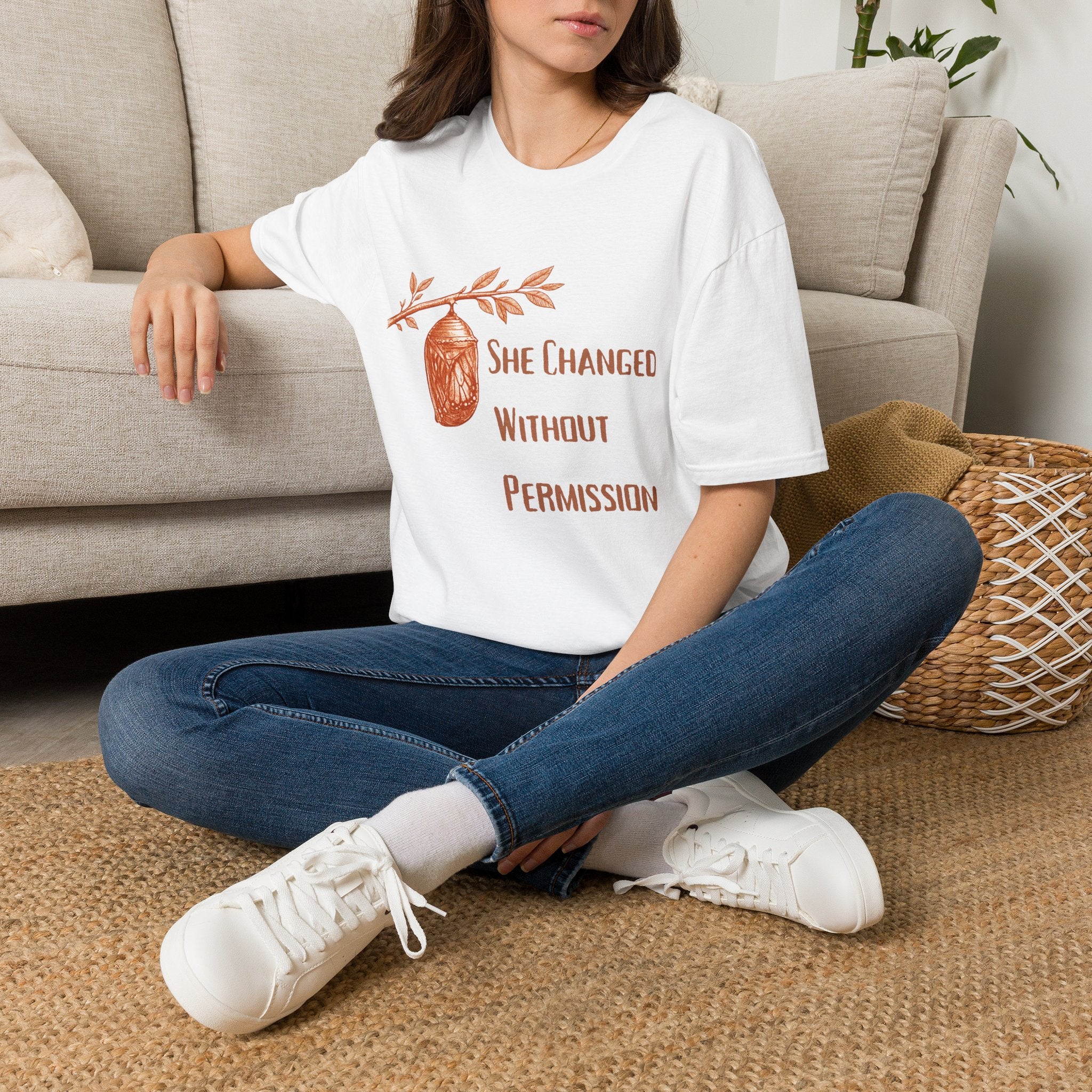She Changed Without Permission — Chrysalis Botanical T-Shirt for Women
