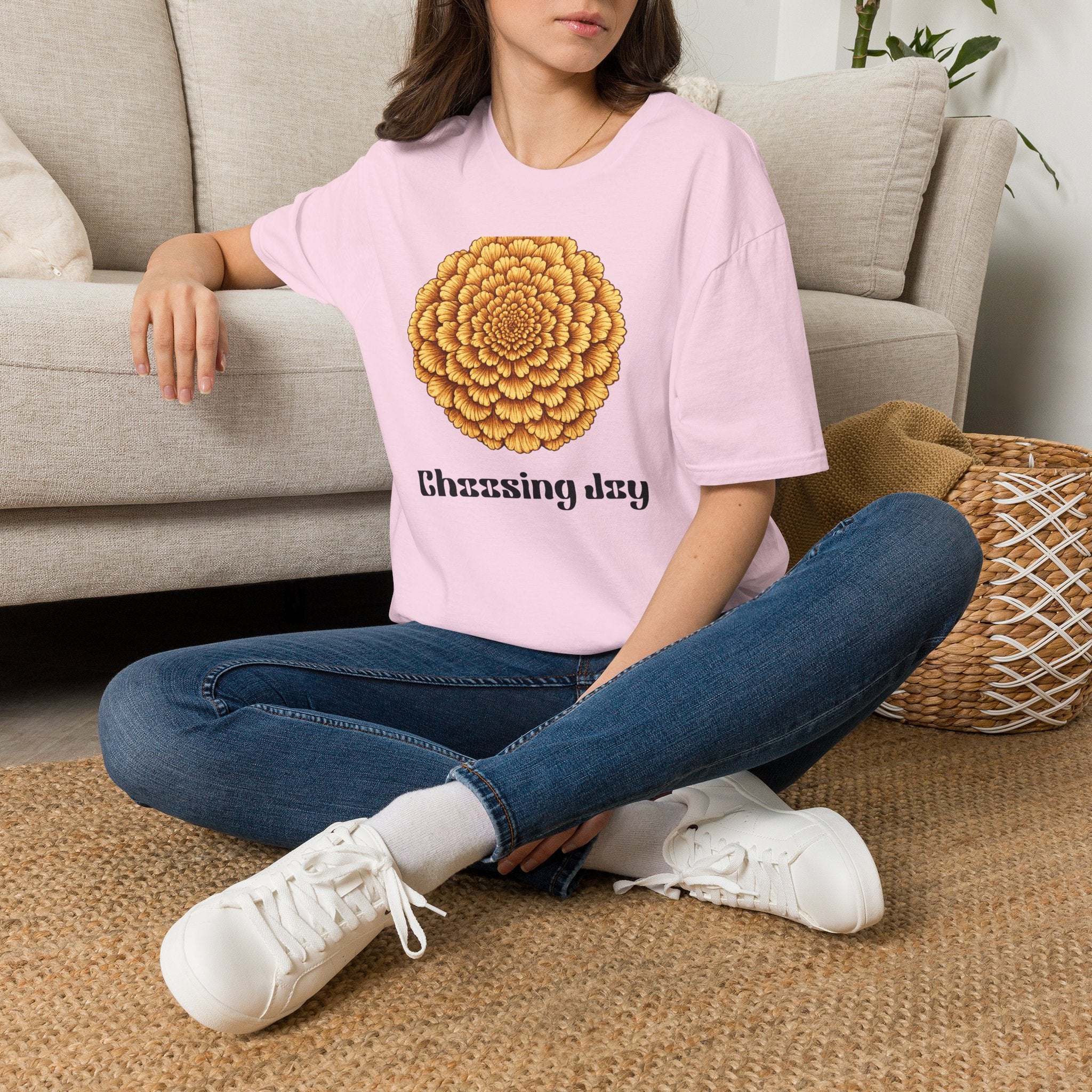Choosing Joy — Marigold Botanical T-Shirt for Women