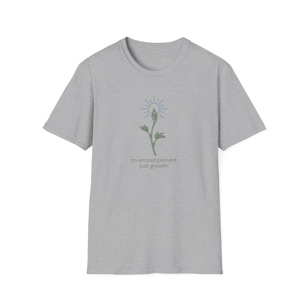 No Announcement Just Growth floral graphic tee for women
