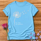 Be Real, Not Perfect. — Dandelion Typewriter Graphic in Sky