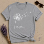 Be Real, Not Perfect. — Dandelion Typewriter Graphic T-Shirt for Women in Sport Grey