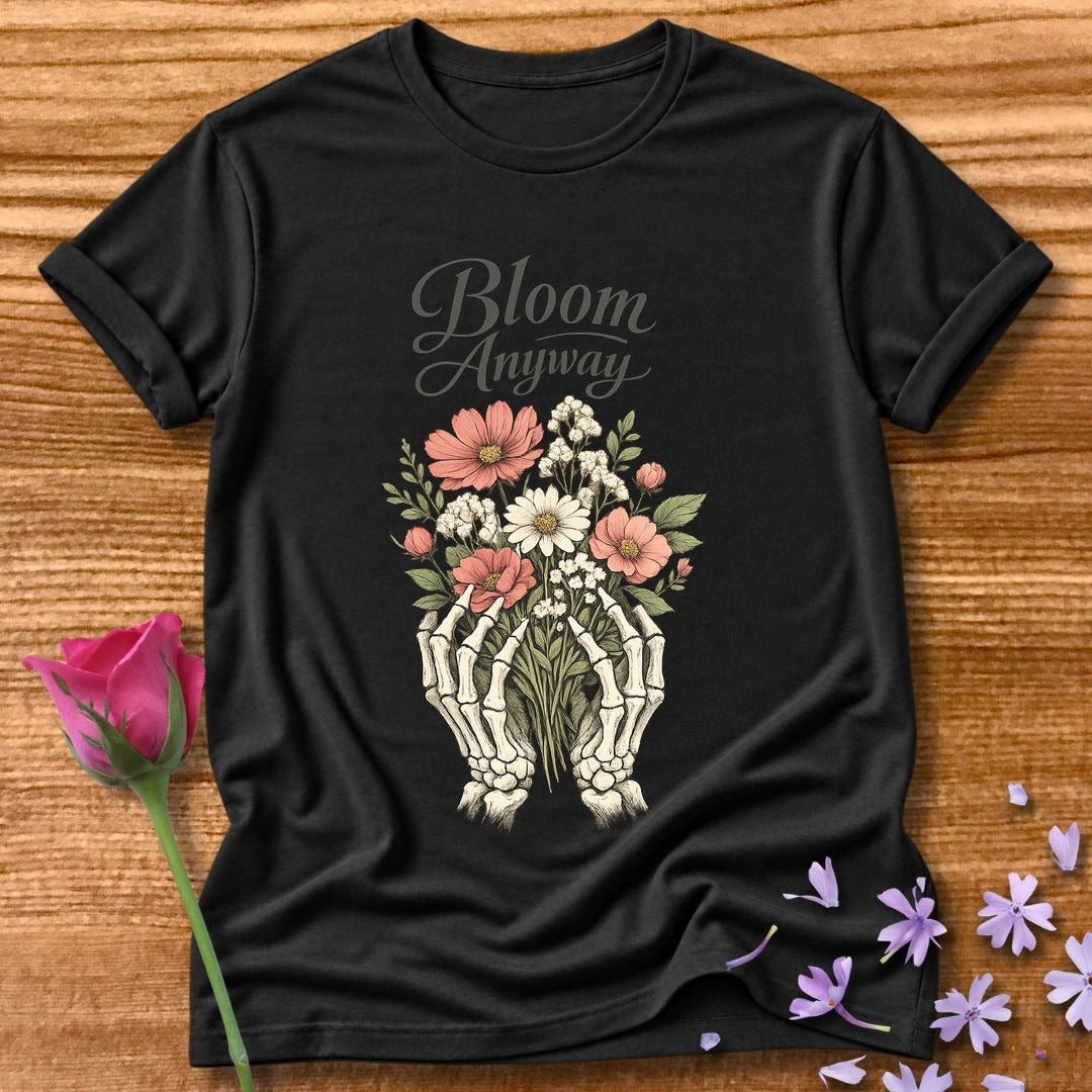 Bloom Anyway — Skeleton Hands Botanical in Black