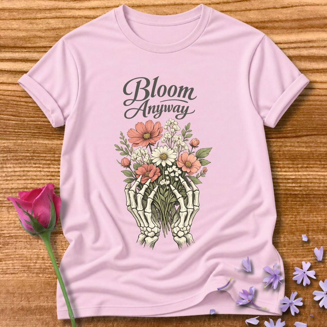 Bloom Anyway — Skeleton Hands Botanical in Light Pink