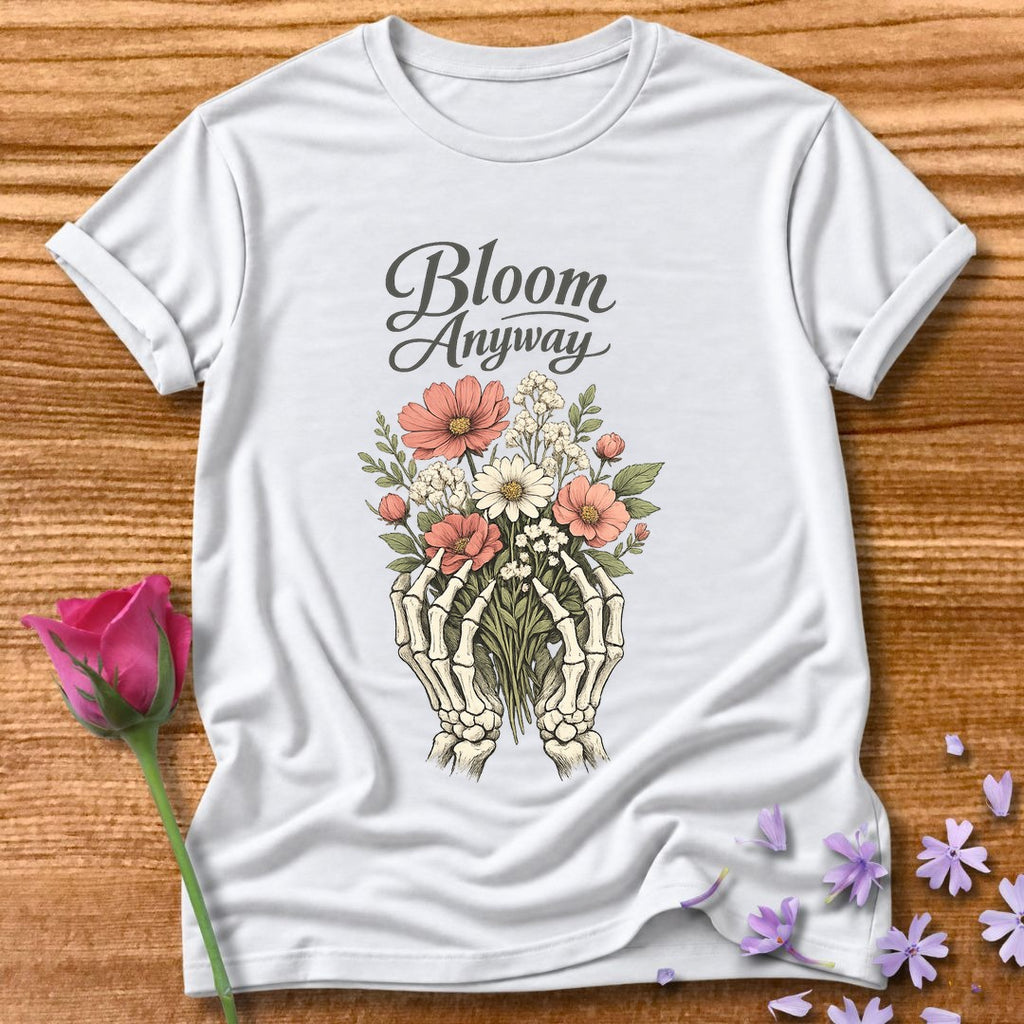 Bloom Anyway — Skeleton Hands Botanical in White