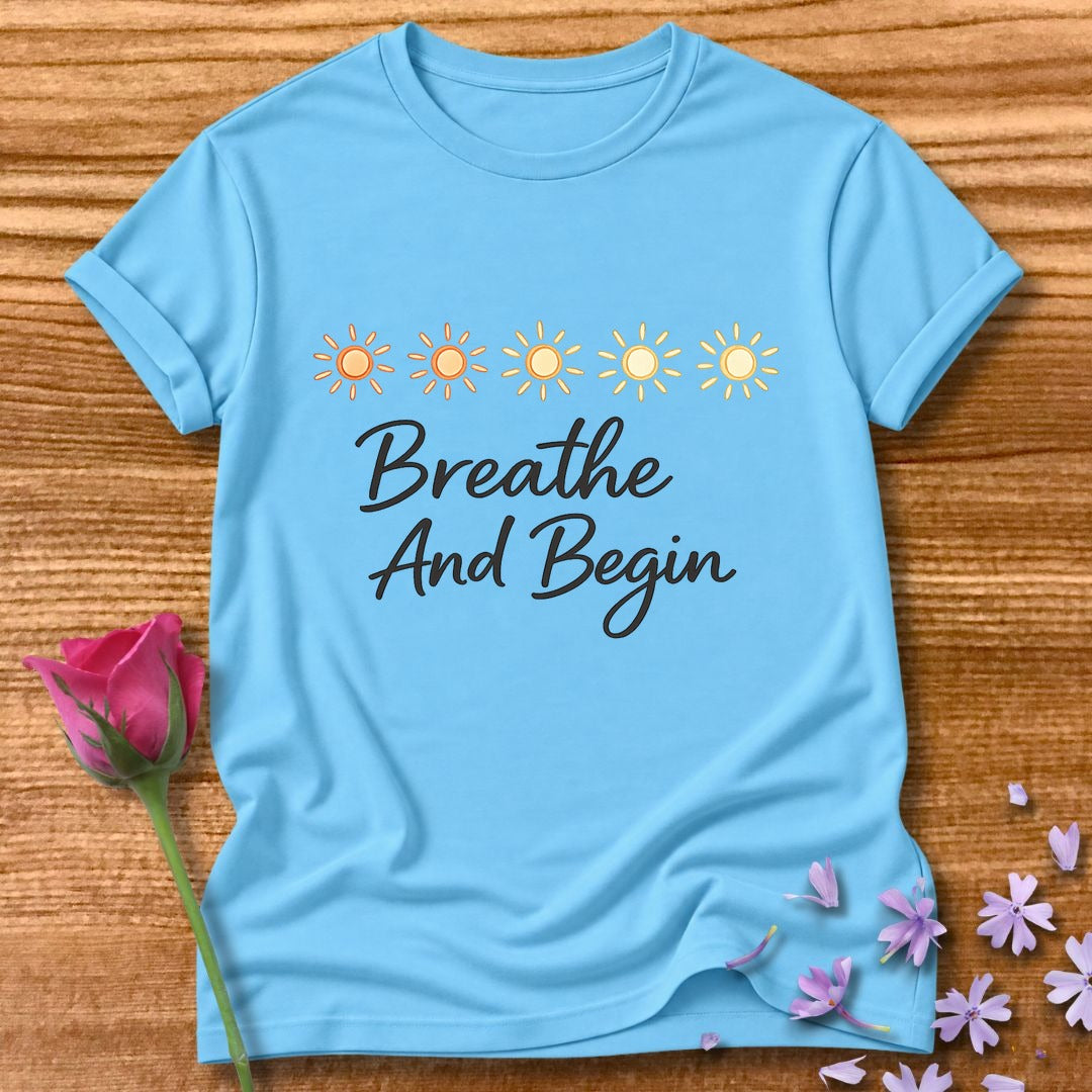 Breathe and Begin — Watercolor Sun Row in Sky