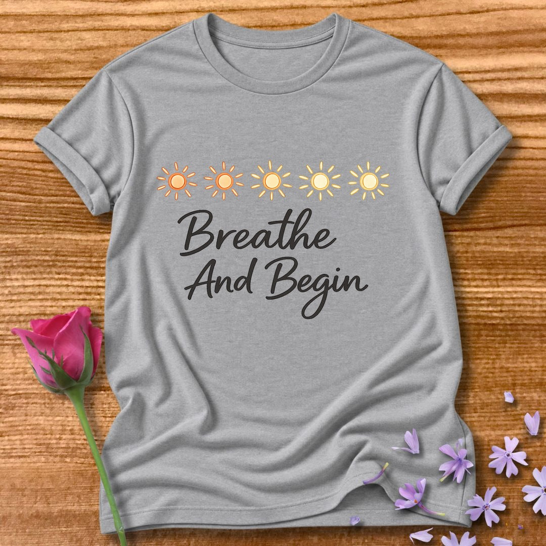 Breathe and Begin — Watercolor Sun Row in Sport Grey