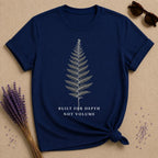 Built for Depth Not Volume — Introvert Quote T-Shirt for Women — Navy