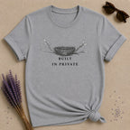 Built In Private — Bird’s Nest Botanical Minimalist T-Shirt for Women — Sport Grey