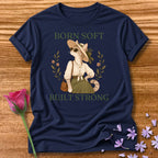 Cat — Born Soft Built Strong Vintage Aesthetic Animal in Navy