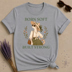 Cat Born Soft Built Strong T-Shirt - Sport Grey