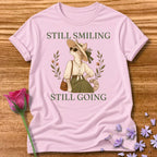 Cat — Still Smiling Still Going Vintage Aesthetic Animal in Light Pink