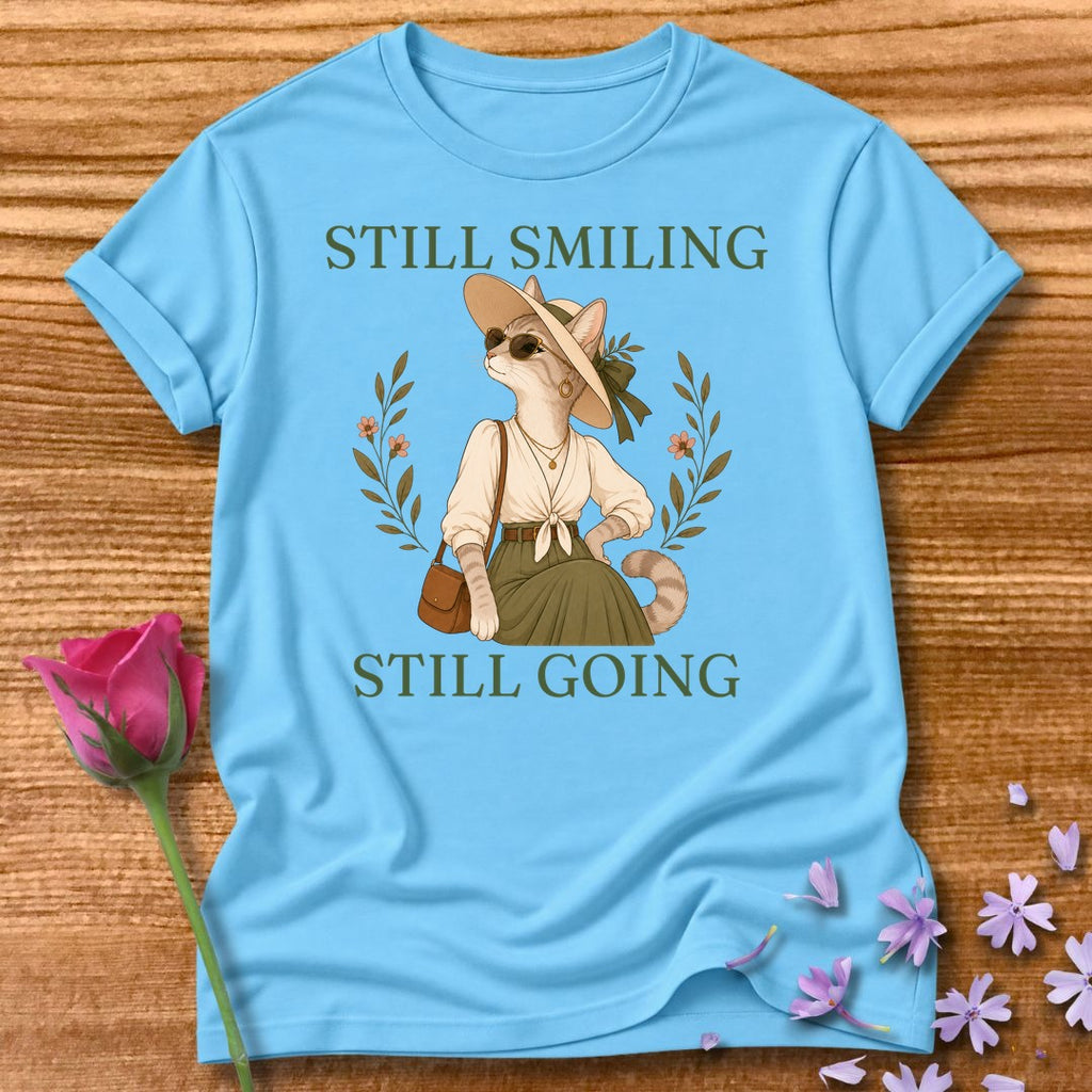 Cat — Still Smiling Still Going Vintage Aesthetic Animal in Sky