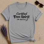 Certified Free Spirit (No Refunds) — Botanical Rosemary T-Shirt for Women in Sport Grey