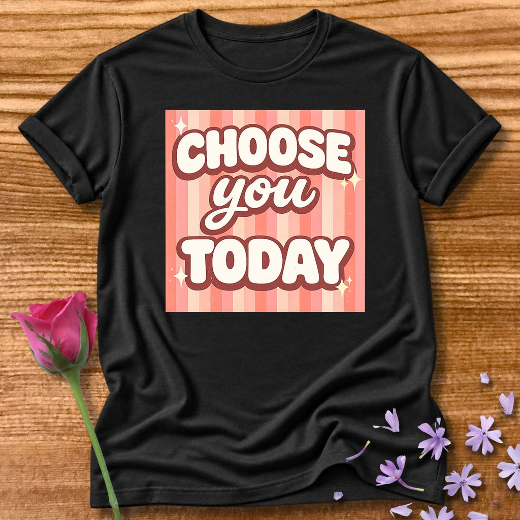 Choose You Today — Pink Stripe Bubble Typography in Black