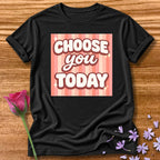 Choose You Today — Pink Stripe Bubble Typography in Black