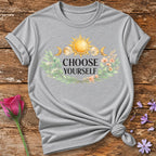 Choose Yourself — Celestial Sun Moon Botanical Empowerment in Sport Grey