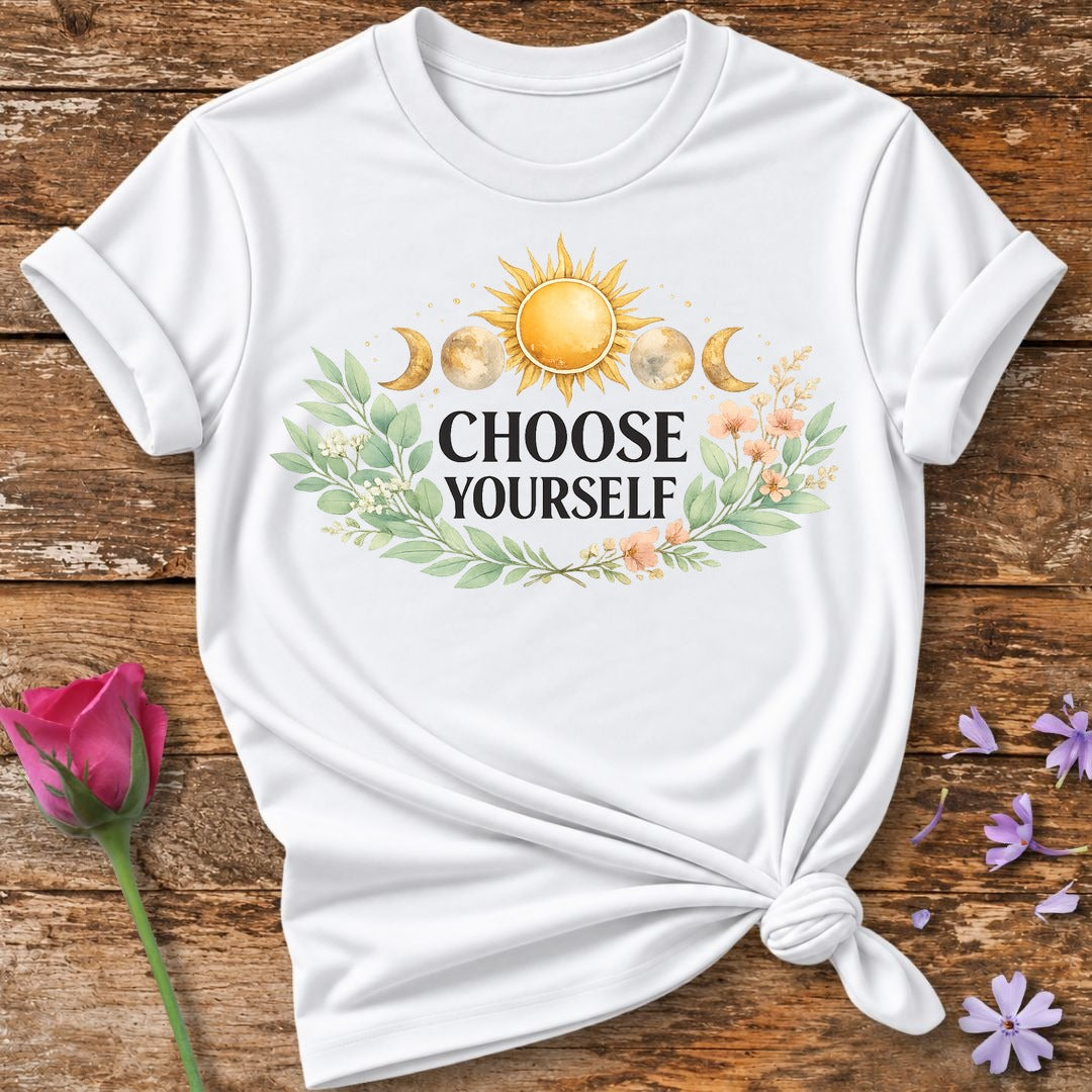 Choose Yourself — Celestial Sun Moon Botanical Empowerment in White