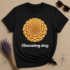 Choosing Joy — Marigold Botanical T-Shirt for Women in Black