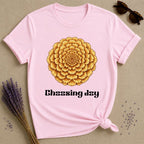 Choosing Joy — Marigold Botanical T-Shirt for Women in Light Pink