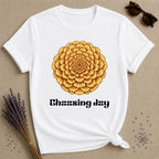 Choosing Joy — Marigold Botanical T-Shirt for Women in White