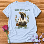 Crow — She Knows Her Worth Vintage Aesthetic Animal in Light Blue