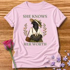 Crow — She Knows Her Worth Vintage Aesthetic Animal in Light Pink