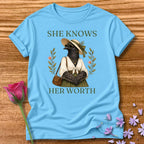 Crow — She Knows Her Worth Vintage Aesthetic Animal in Sky
