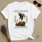 Crow She Knows Her Worth T-Shirt - White