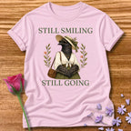 Crow — Still Smiling Still Going Vintage Aesthetic Animal in Light Pink