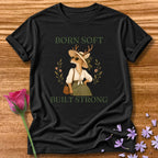 Deer — Born Soft Built Strong Vintage Aesthetic Animal in Black