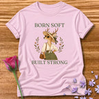 Deer — Born Soft Built Strong Vintage Aesthetic Animal in Light Pink