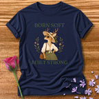 Deer — Born Soft Built Strong Vintage Aesthetic Animal in Navy