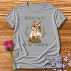 Deer — Born Soft Built Strong Vintage Aesthetic Animal in Sport Grey