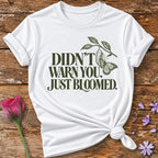 Didn't Warn You Just Bloomed — Line Art Butterfly T-Shirt for Women in White