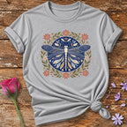 Dragonfly Mandala Folk T-Shirt in Sport Grey